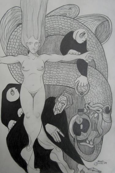 Original Surrealism Erotic Drawings by Ronan Crowley
