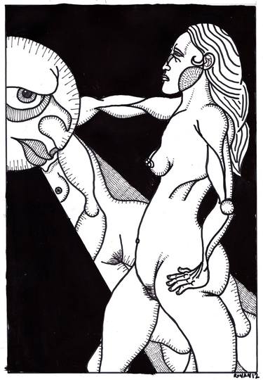 Print of Surrealism Nude Drawings by Ronan Crowley