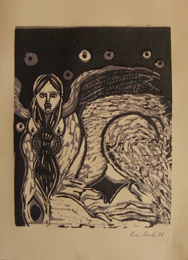 Print of Expressionism Classical mythology Printmaking by Ronan Crowley