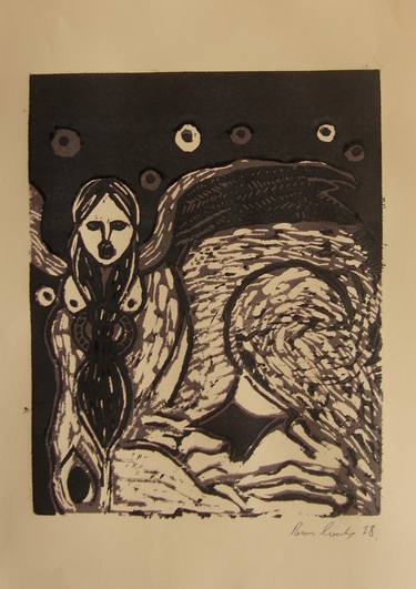 Print of Expressionism Classical mythology Printmaking by Ronan Crowley