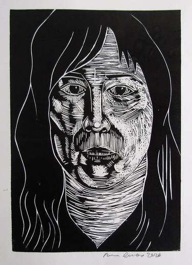 Head of a woman. Linoprint thumb