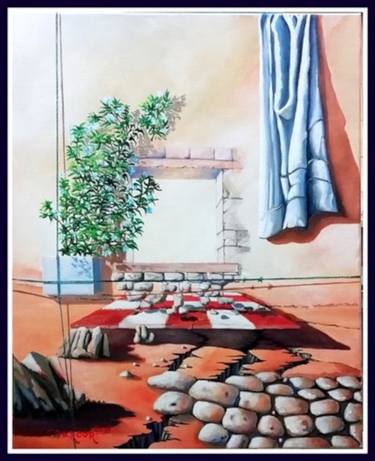 Original Surrealism Garden Paintings by Elicio Martinez Corcuera