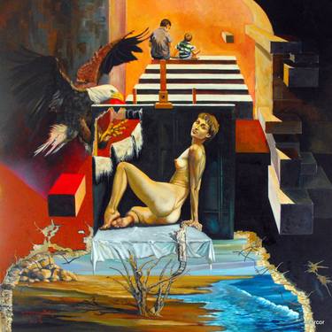 Original Surrealism Classical mythology Paintings by Elicio Martinez Corcuera