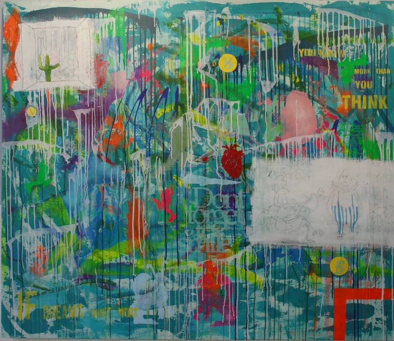 Original Abstract Painting by Raphael Zelfa | Abstract Art on Canvas | Don t forget to smile