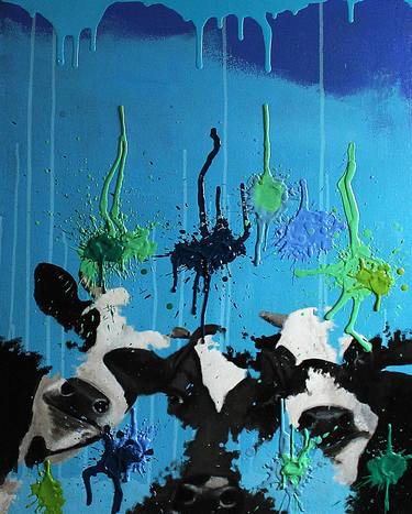 Print of Figurative Cows Paintings by raphael zelfa