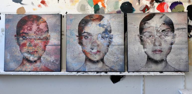 Original Portrait Mixed Media by Karin Vermeer