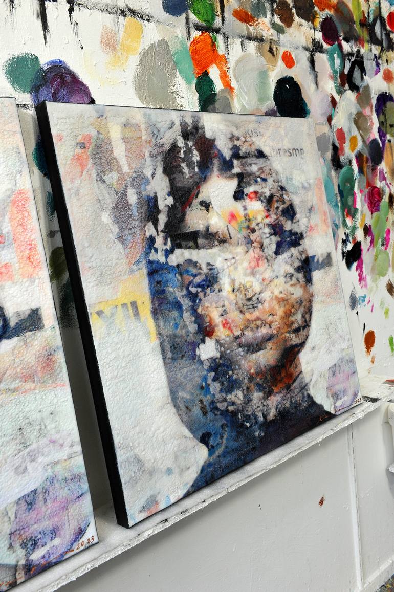 Original Contemporary People Mixed Media by Karin Vermeer