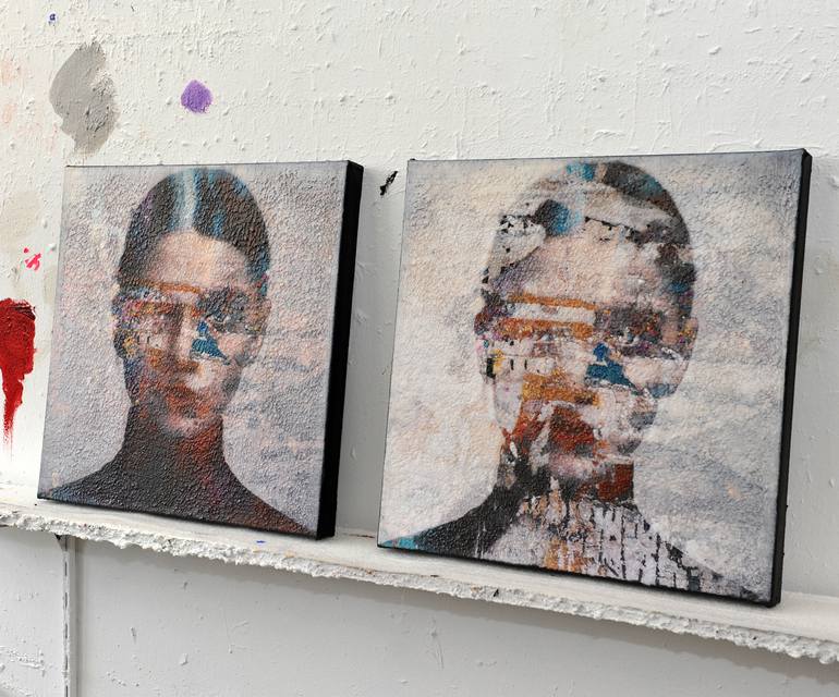 Original Contemporary People Mixed Media by Karin Vermeer