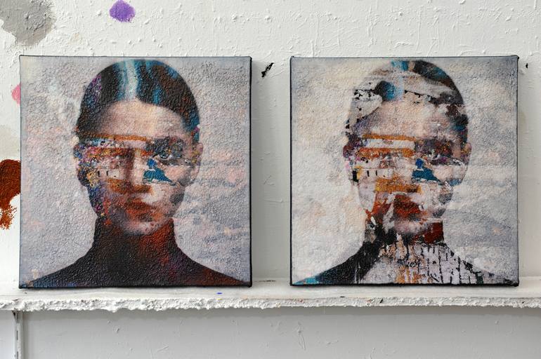 Original Contemporary People Mixed Media by Karin Vermeer