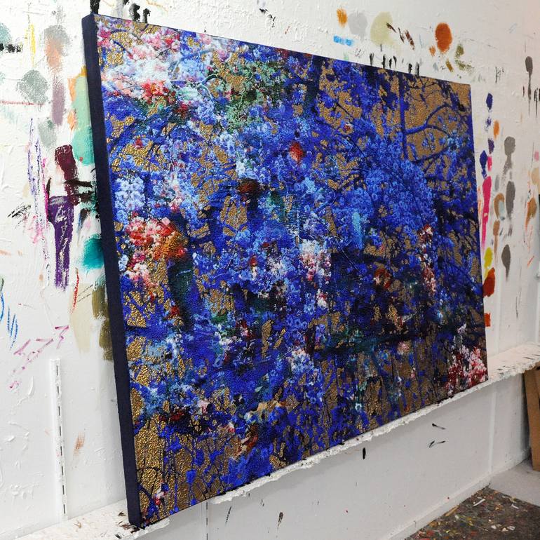 Original Abstract Landscape Mixed Media by Karin Vermeer