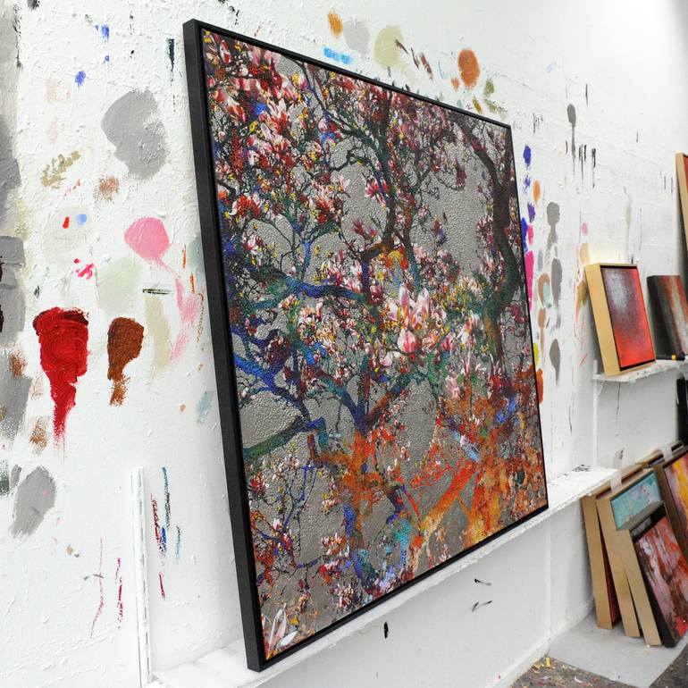 Original Abstract Landscape Mixed Media by Karin Vermeer