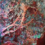 Oxidized burgundy tree leaves by Karin Vermeer
