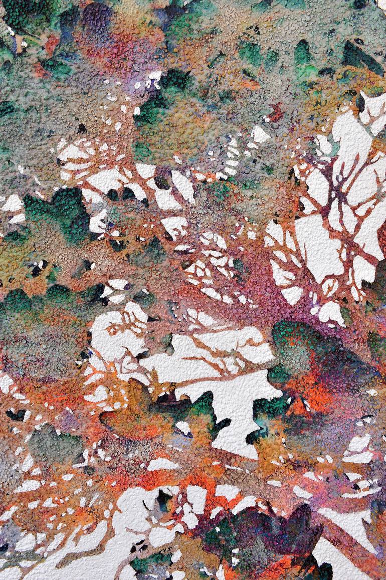 Original Abstract Nature Mixed Media by Karin Vermeer