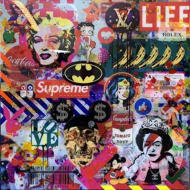 Original Pop Art Pop Culture/Celebrity Collage by Karin Vermeer