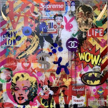 Original Pop Culture/Celebrity Collage by Karin Vermeer