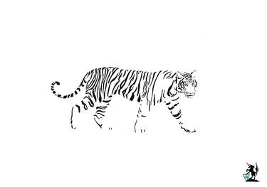 BLACK, WHITE AND... BLUE: WHITE SIBERIAN TIGER thumb