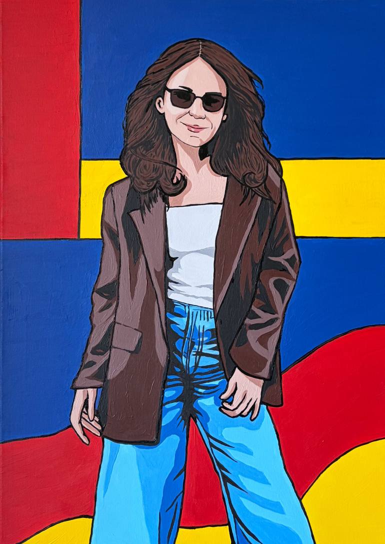 Original People Painting by Nataliia Dovgal  Pop Art Art on Canvas  Acrylic Popart Painting