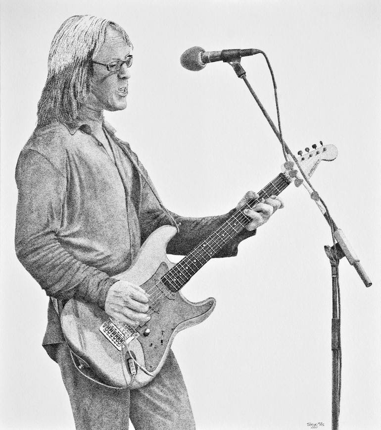 Original Famous Drawing by Steve Mills  Realism Art on Hardboard  Todd Rundgren