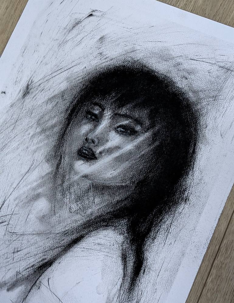 Original Figurative Women Drawing by Joseph Abalos