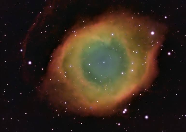 Original Outer Space Photography by Michael Hettrick | Digital Art Art on Acrylic | Helix Nebula, A4 Edgelit Acrylic & Film, Cedar Frame
