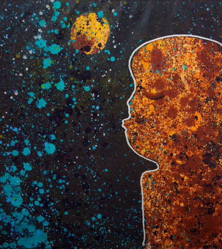 Original Abstract Painting by Taron Simonian | Abstract Art on Canvas | Song to the Moon