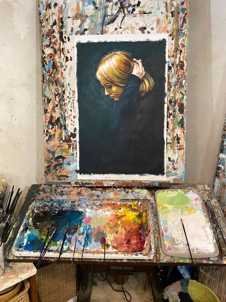 Original Classicism Women Painting by Thomas Saliot