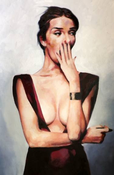 Original Realism Nude Paintings by Thomas Saliot