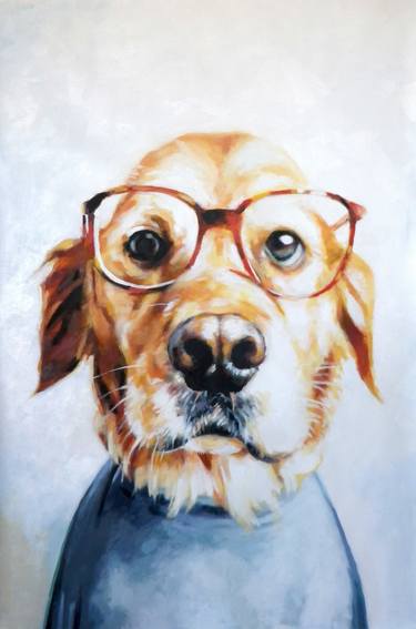 Print of Fine Art Dogs Paintings by Thomas Saliot