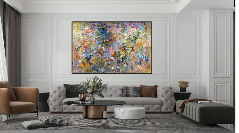Original Abstract Expressionism Abstract Painting by Lloyd Tabing