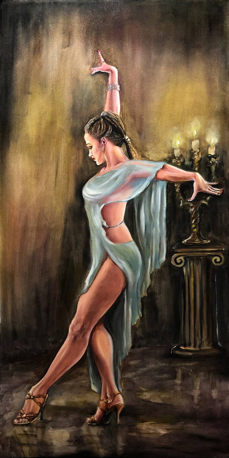 絵画 dancer Dance for the Candles Painting by Saman Keyvanpour | Saatchi Art