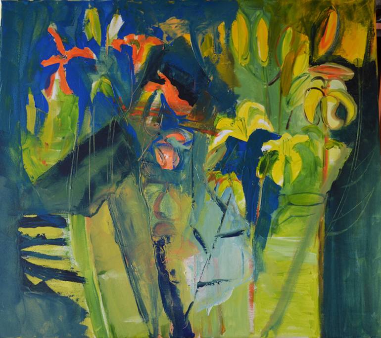 Original Abstract Expressionism Floral Painting by Gosia Adamczak