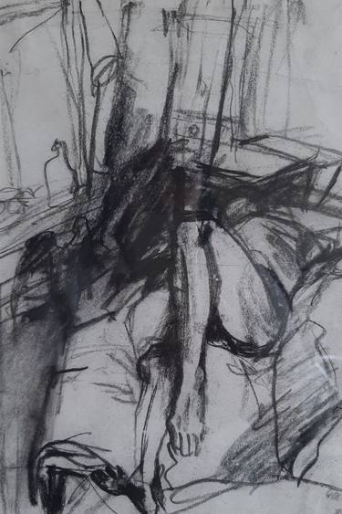 Original Figurative Nude Drawings by Gosia Adamczak