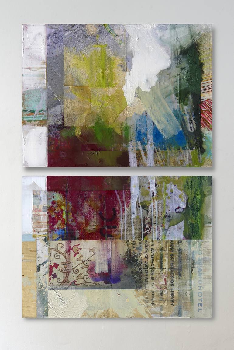 Original Abstract Expressionism Cities Painting by Peter Vahlefeld