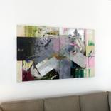 Installation View: Untitled Readymade (Overpainted Fashion Ad #1) by Peter Vahlefeld
