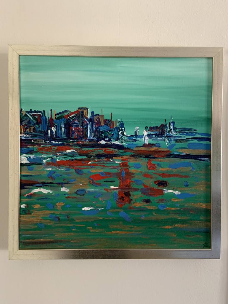 Original Abstract Expressionism Cities Painting by Zlata Jaanimägi