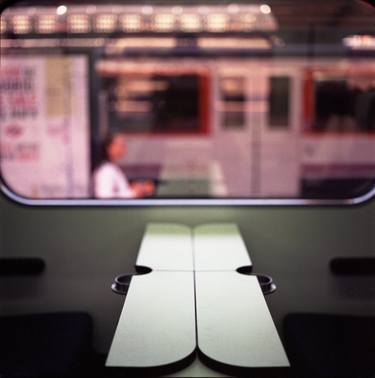 Train table and station Hasselblad medium format 120 square 6x6 negative c41 color analogue photograph thumb