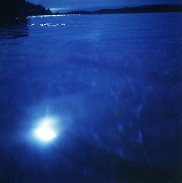 Mediterranean sea off Mallorca night blue color Hasselblad square medium format film analogue photo thumb