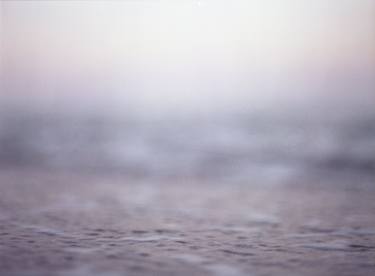 Coastal shoreline at low tide in pink grey purple semi abstract Mamiya 645 medium format film analog photo thumb