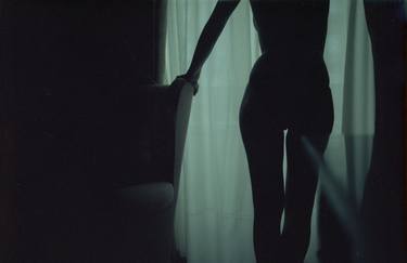 Slim young lady nude in silhouette in bedroom 645 Mamiya erotic medium format erotic film analogue photo thumb