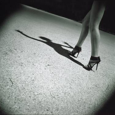 Spirit surreal sexy  legs black and white silver gelatin square analog Pentacon Six photo thumb