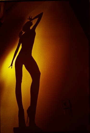 Surrealist young lady nude ra4 darkroom print from c41 color35mm analog female nude fine art erotica thumb