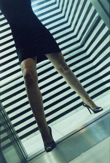 Sensual young lady in high heels night analog darkroom print thumb
