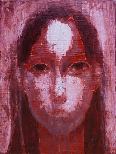 Head of a woman in red thumb