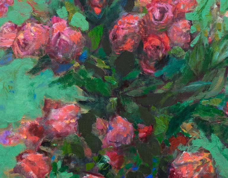 Original Expressionism Floral Painting by Ilir Pojani