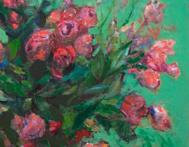 Original Expressionism Floral Painting by Ilir Pojani