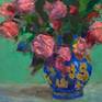 Flowers in a vase with a green background. 2020, Oil on canvas, 40 x 30 x 1.4 inches, (101.6 x 76.2 x 3.5 cm).
If you are interested in purchasing this painting please contact me to check whether it is still available. There is always a possibility that a painting has just been sold.