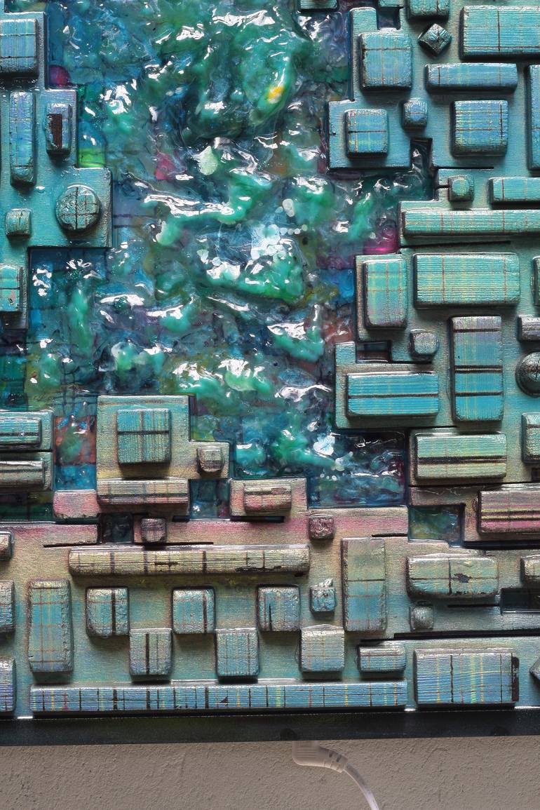 Original Cubism Abstract Mixed Media by Yang Yue