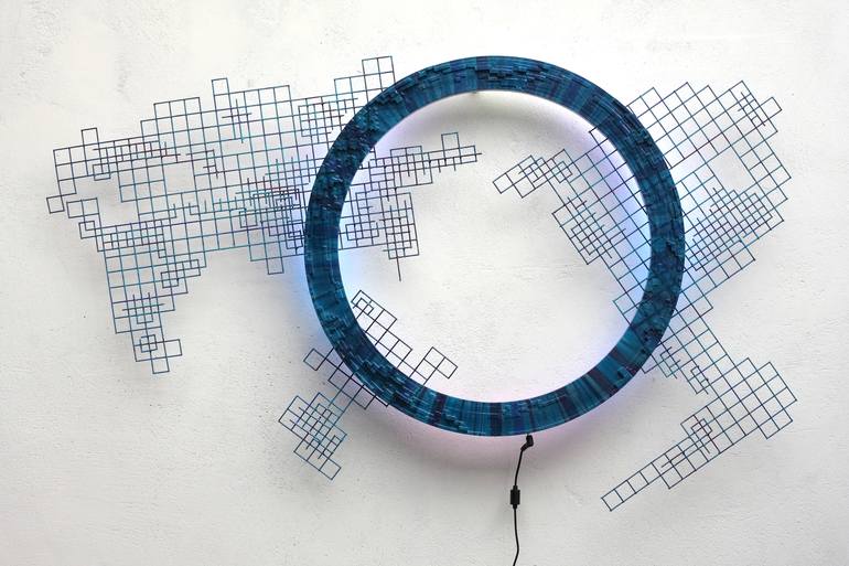 Original Abstract Geometric Sculpture by Yang Yue