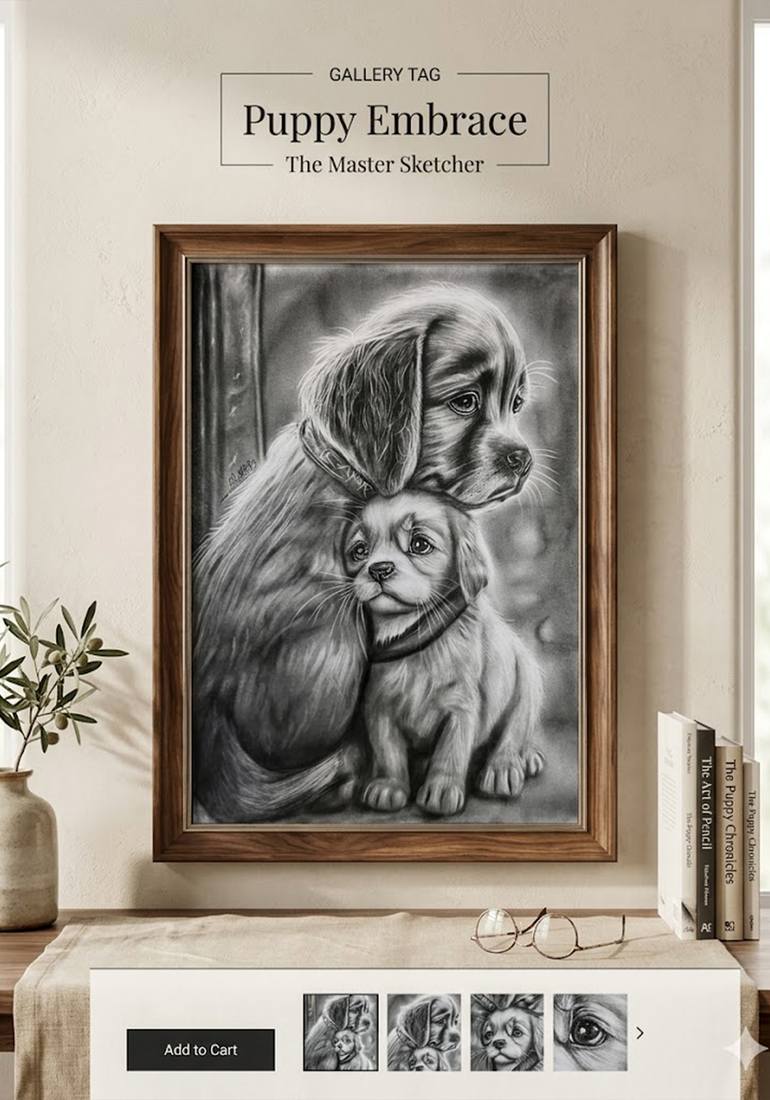 Original Black & White Animal Drawing by Eslam Saad