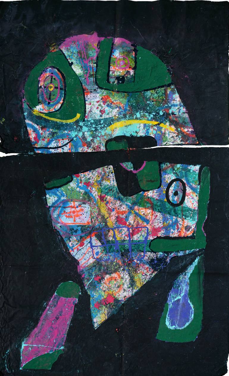 Original Abstract Painting by Sergey Nikitin | Abstract Art on Canvas | The Witness Who Split the Night